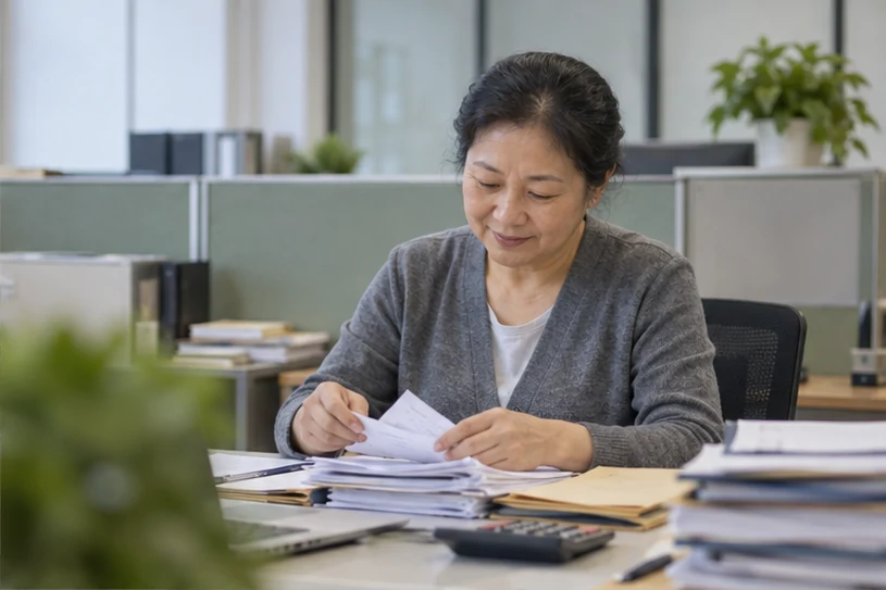 整理企业票据与日常账务资料的服务场景示意