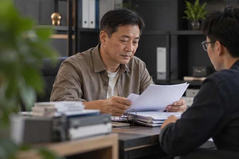 整理企业票据与日常账务资料的服务场景示意