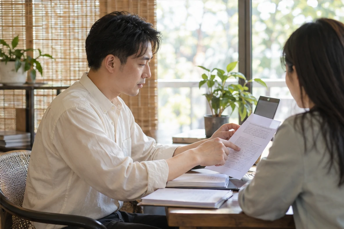 核对注册公司资料与办理事项的服务场景示意