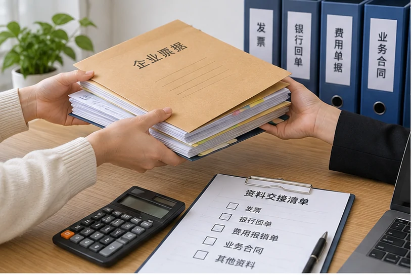 整理企业票据与日常账务资料的服务场景示意
