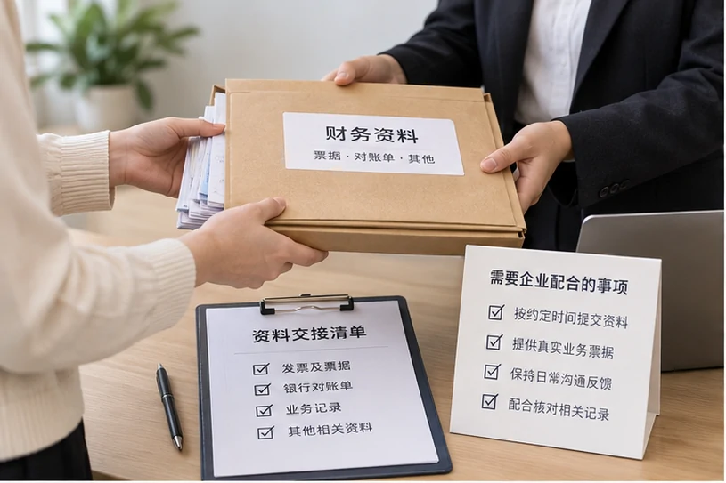 整理企业票据与日常账务资料的服务场景示意