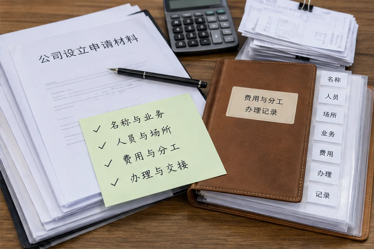 创业者一起整理开办计划的服务场景示意