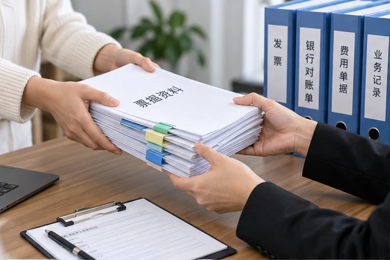 整理企业票据与日常账务资料的服务场景示意