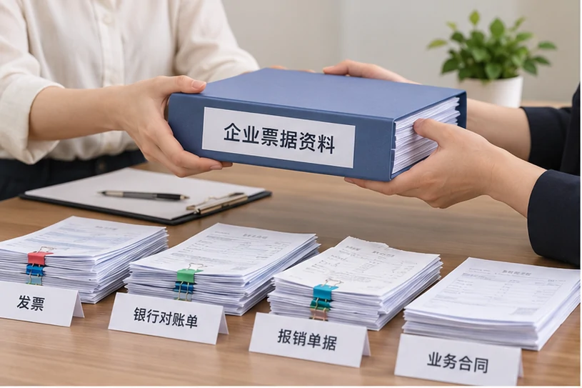 整理企业票据与日常账务资料的服务场景示意