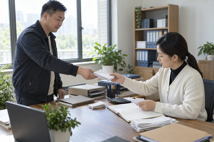 整理企业票据与日常账务资料的服务场景示意