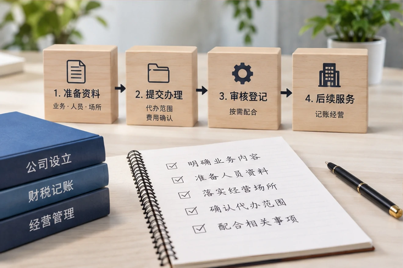 创业者一起整理开办计划的服务场景示意