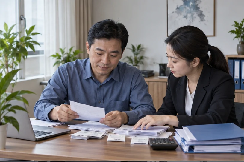 整理企业票据与日常账务资料的服务场景示意