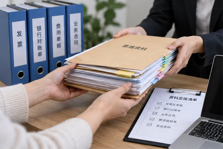 整理企业票据与日常账务资料的服务场景示意