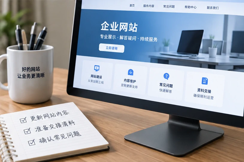 企业网站展示业务与服务信息的场景示意