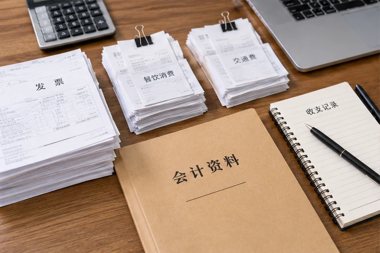 整理企业票据与日常账务资料的服务场景示意