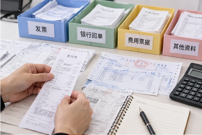 整理企业票据与日常账务资料的服务场景示意