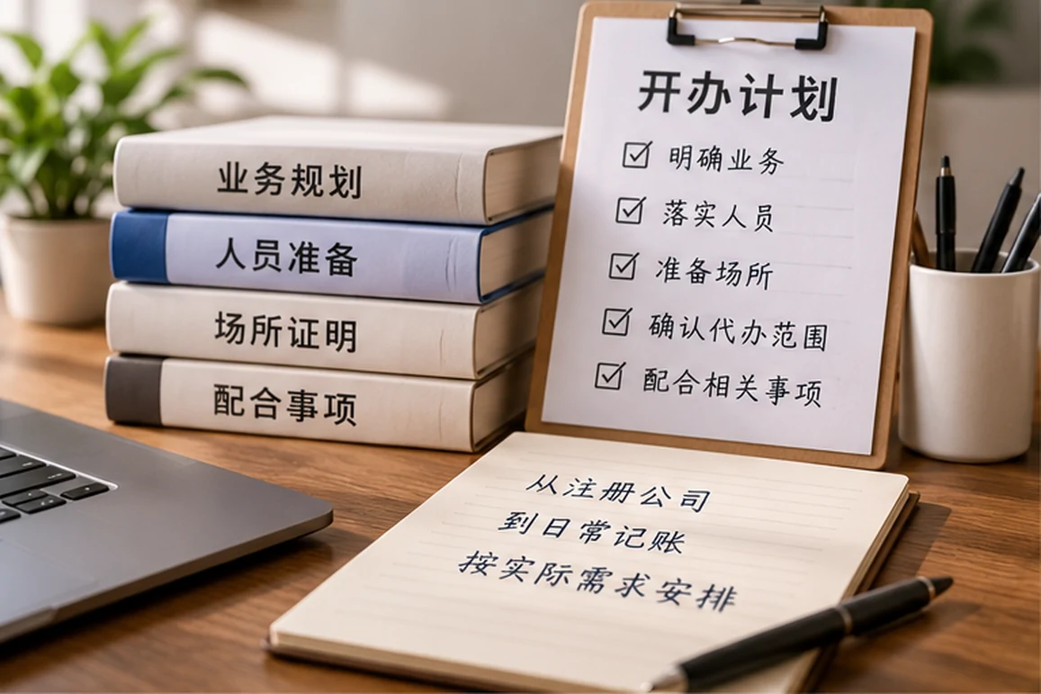 创业者一起整理开办计划的服务场景示意