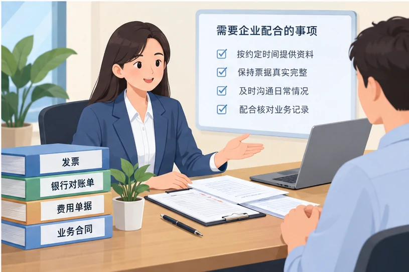 整理企业票据与日常账务资料的服务场景示意