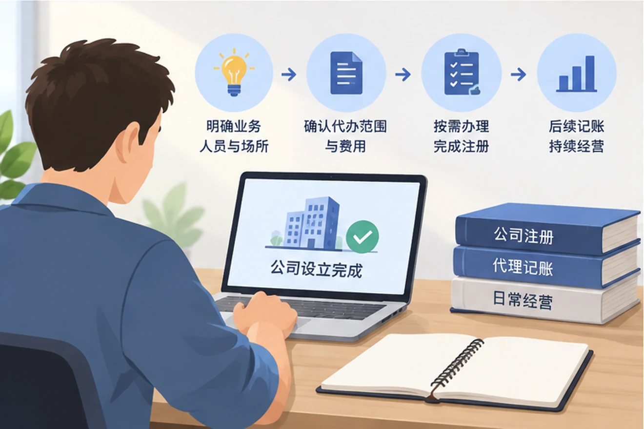 创业者一起整理开办计划的服务场景示意