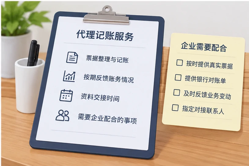 整理企业票据与日常账务资料的服务场景示意