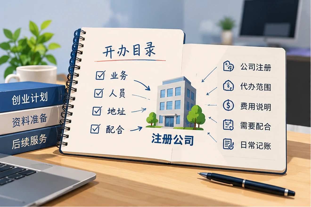 创业者一起整理开办计划的服务场景示意