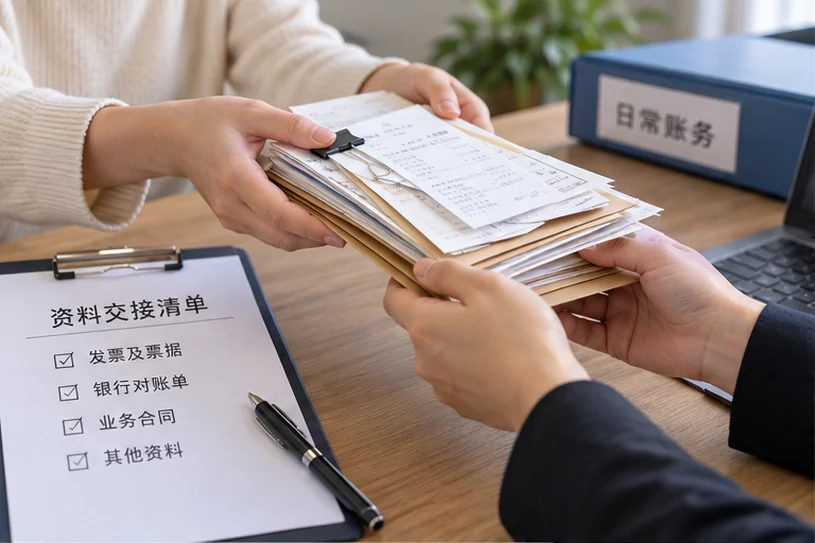 整理企业票据与日常账务资料的服务场景示意