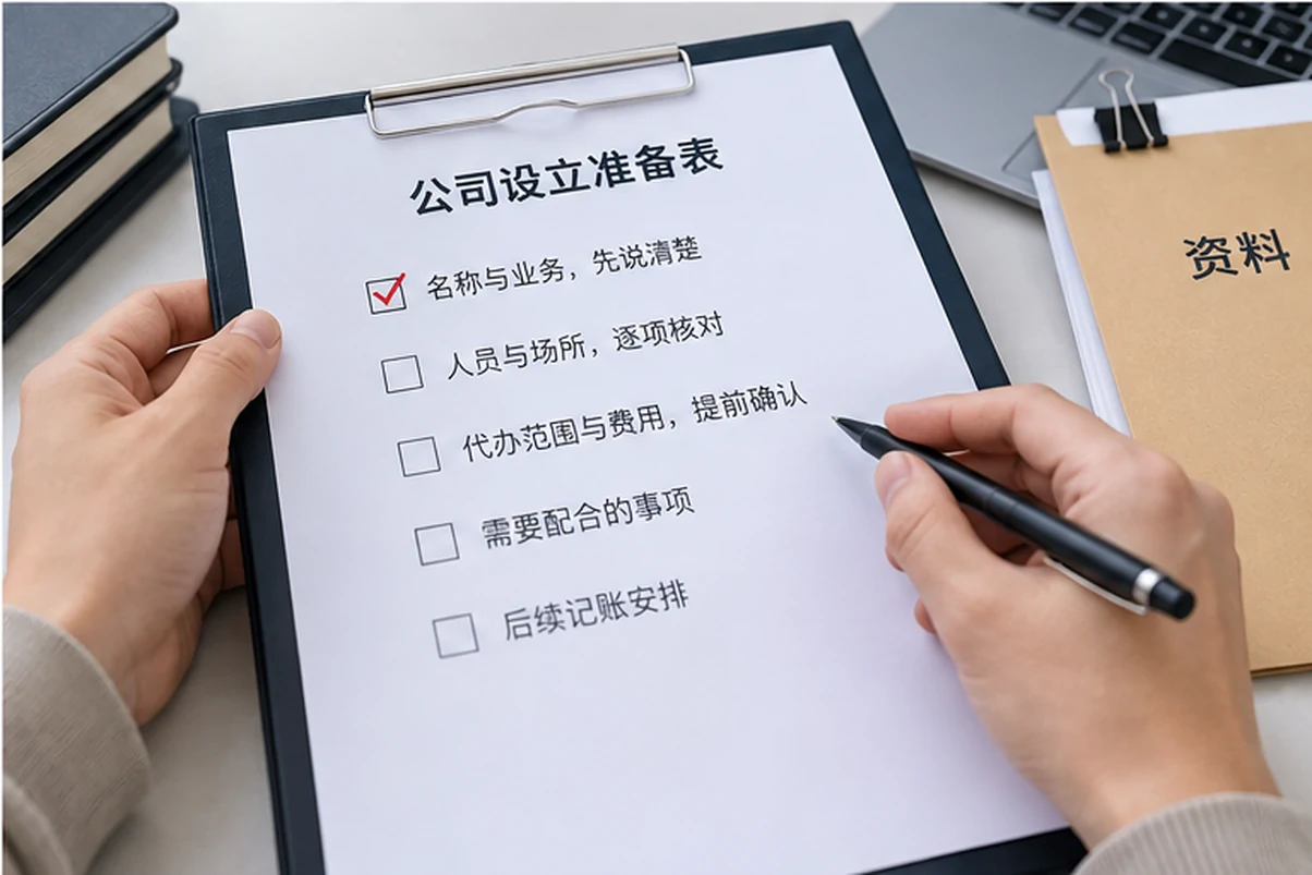 创业者一起整理开办计划的服务场景示意