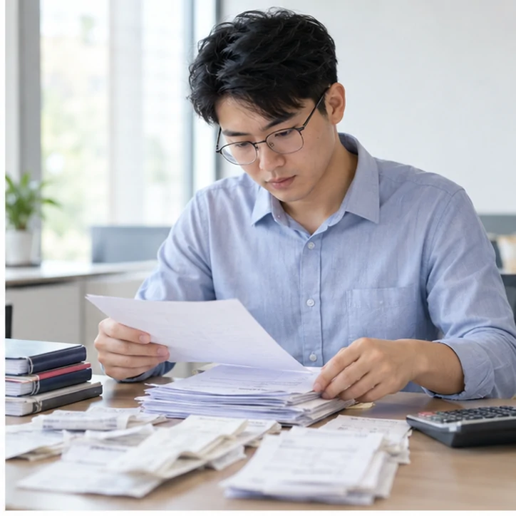 整理企业票据与日常账务资料的服务场景示意