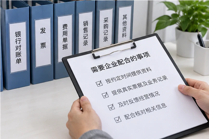 整理企业票据与日常账务资料的服务场景示意