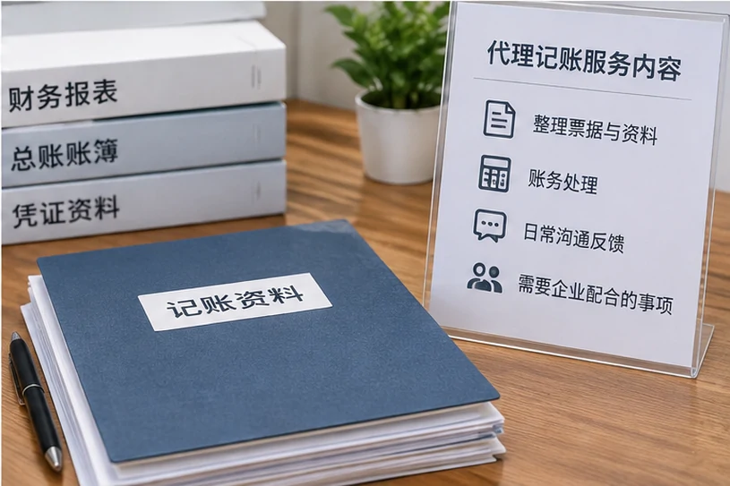 整理企业票据与日常账务资料的服务场景示意