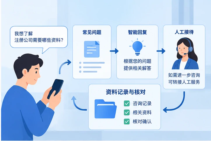 在线客服接待与咨询整理的服务场景示意