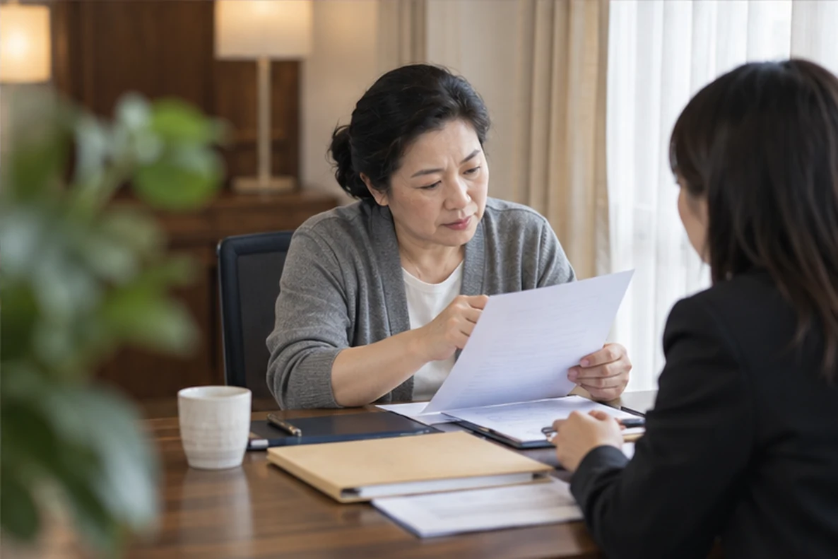 核对注册公司资料与办理事项的服务场景示意