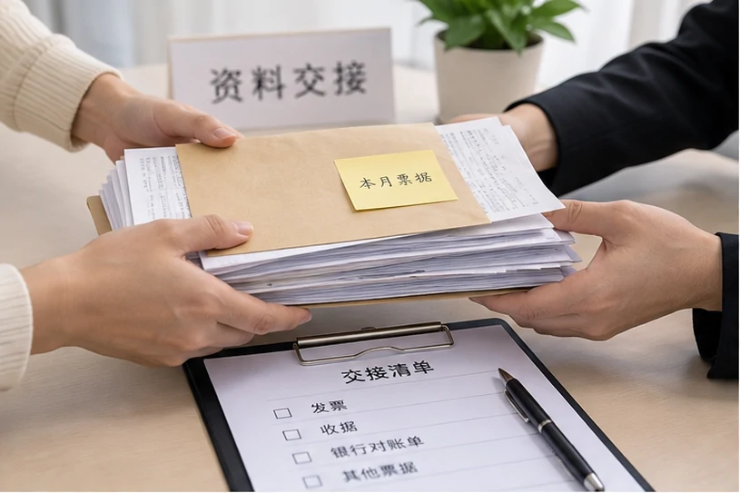 整理企业票据与日常账务资料的服务场景示意