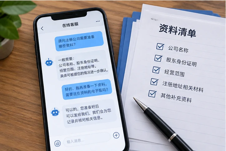 在线客服接待与咨询整理的服务场景示意