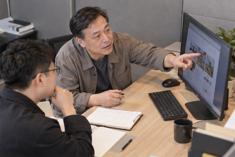 企业网站展示业务与服务信息的场景示意