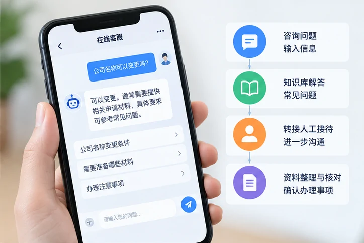 在线客服接待与咨询整理的服务场景示意