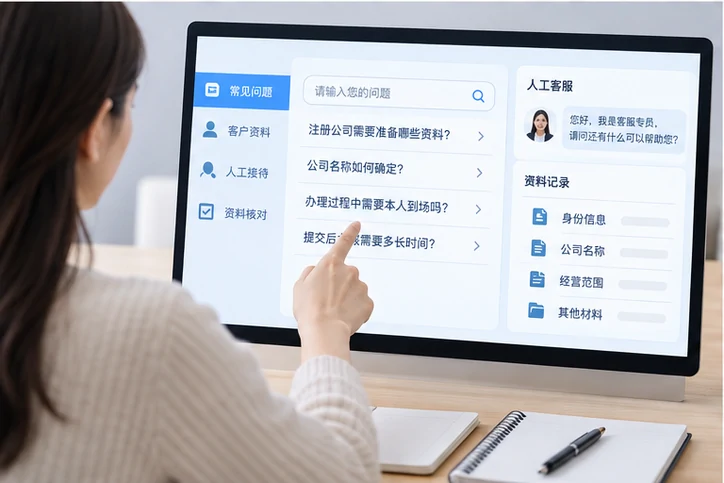 在线客服接待与咨询整理的服务场景示意