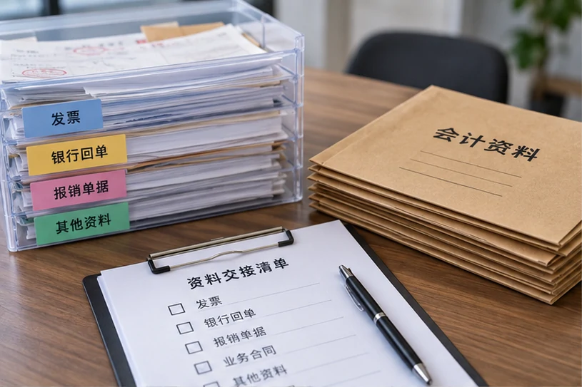 整理企业票据与日常账务资料的服务场景示意