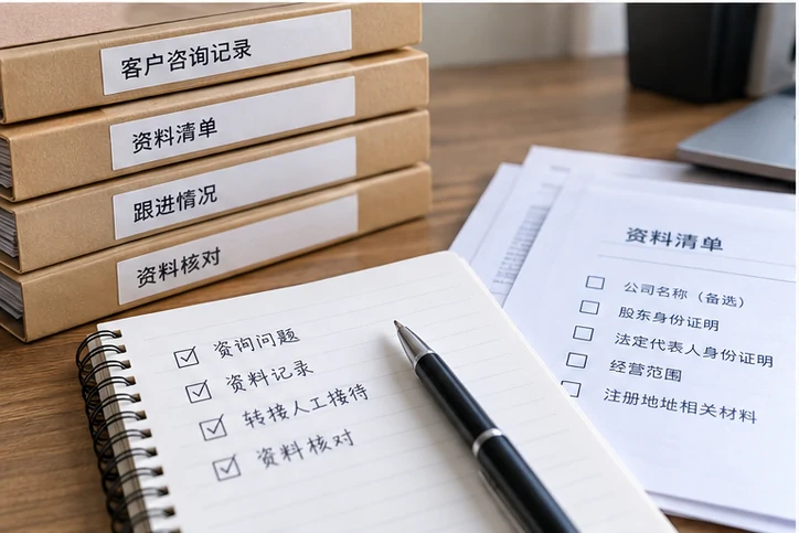 在线客服接待与咨询整理的服务场景示意
