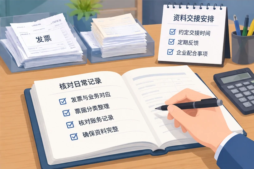 整理企业票据与日常账务资料的服务场景示意