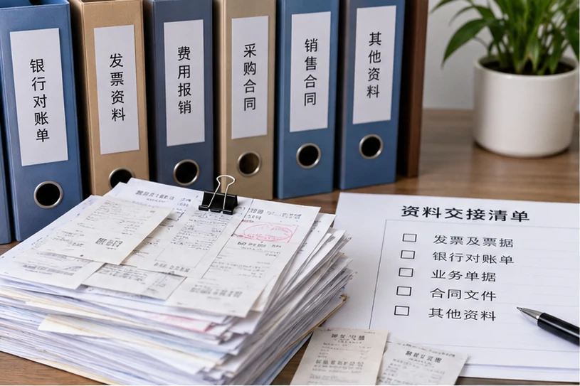 整理企业票据与日常账务资料的服务场景示意