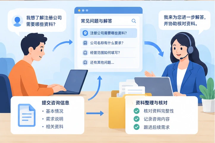 在线客服接待与咨询整理的服务场景示意