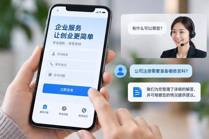 企业网站展示业务与服务信息的场景示意