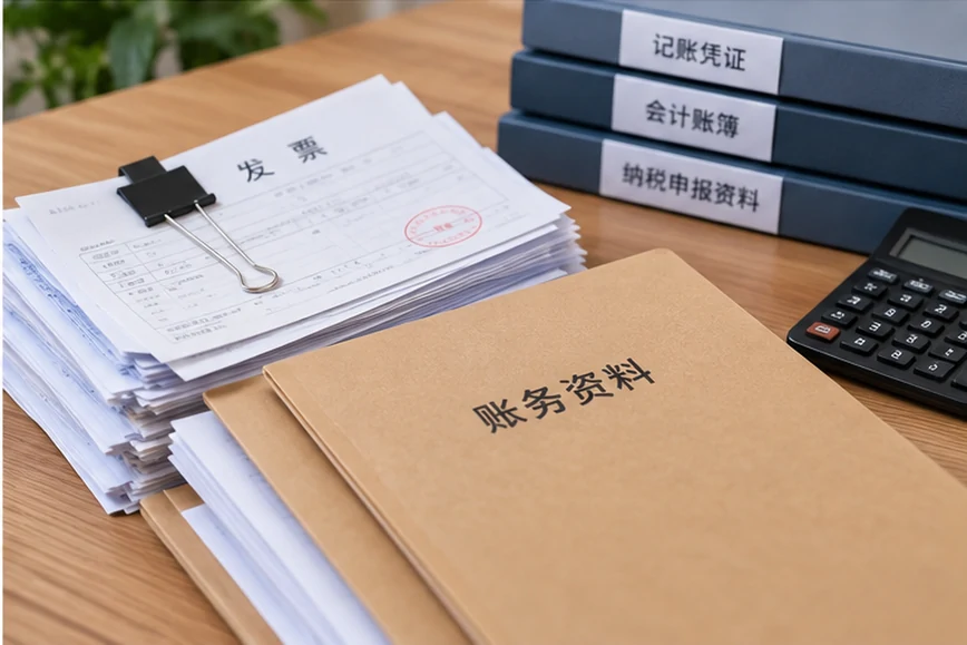 整理企业票据与日常账务资料的服务场景示意