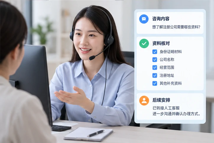 在线客服接待与咨询整理的服务场景示意