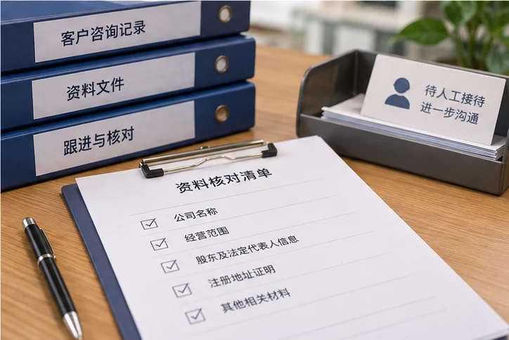 在线客服接待与咨询整理的服务场景示意