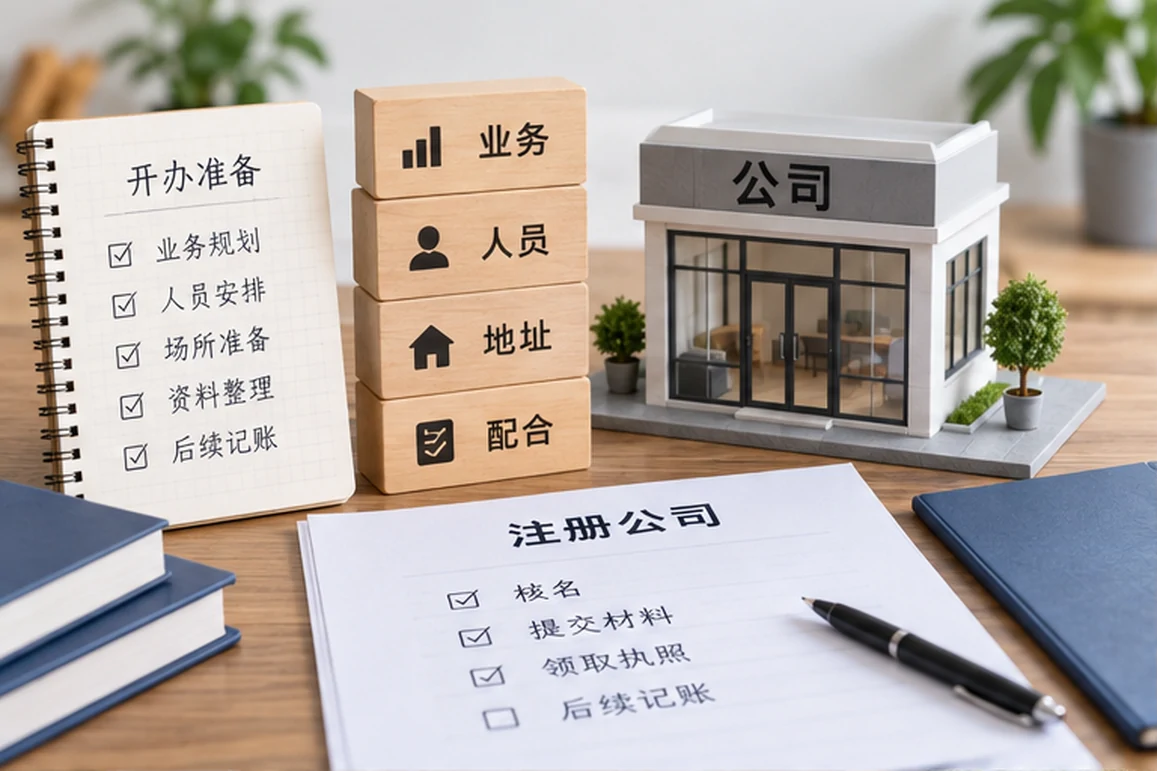 创业者一起整理开办计划的服务场景示意