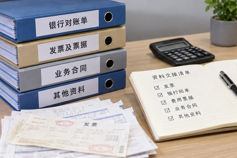 整理企业票据与日常账务资料的服务场景示意