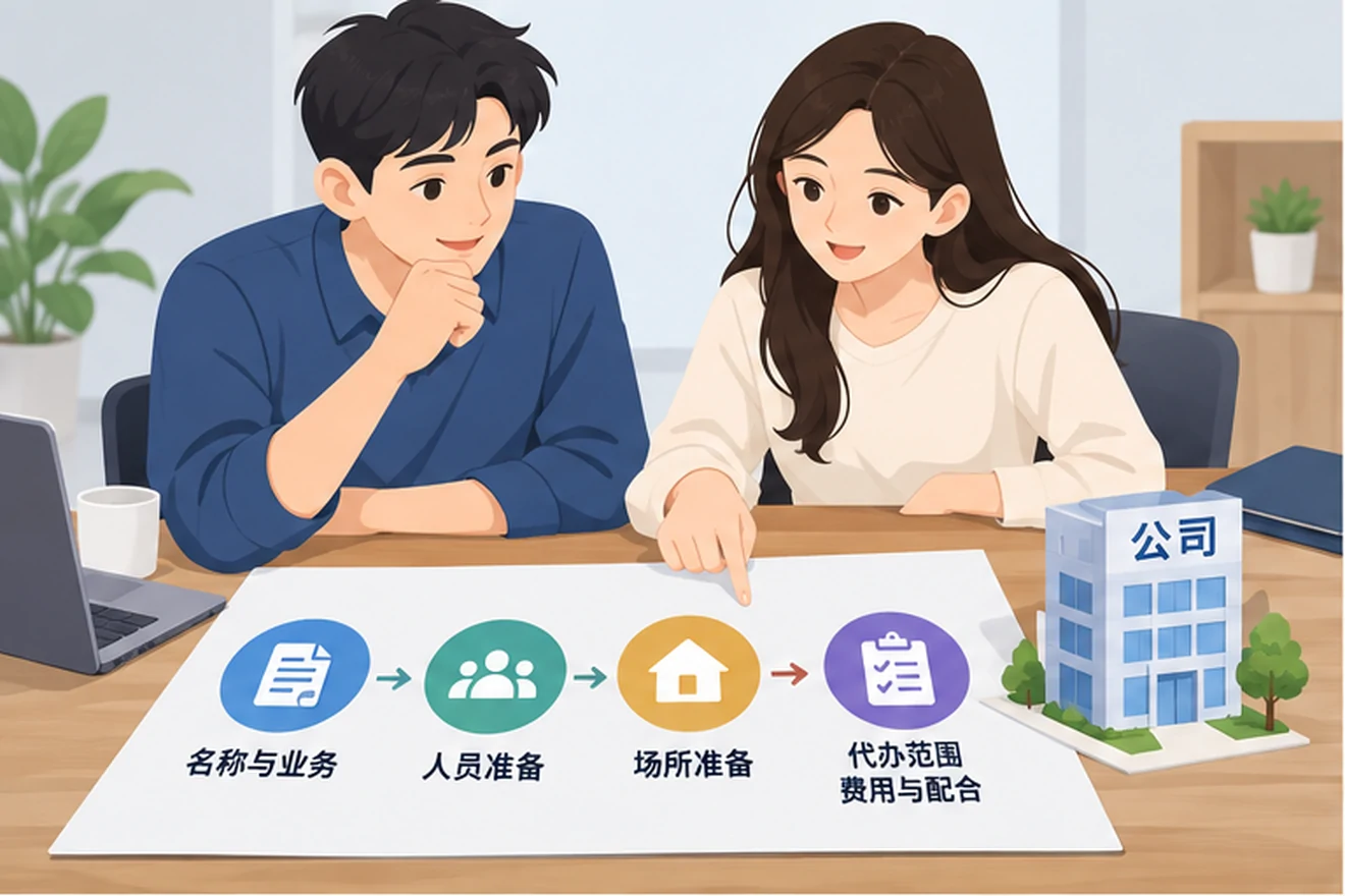 创业者一起整理开办计划的服务场景示意