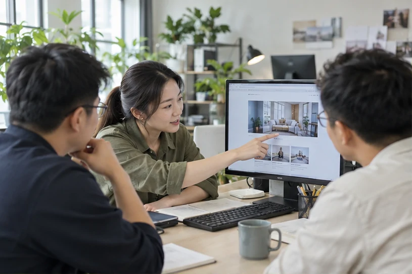企业网站展示业务与服务信息的场景示意