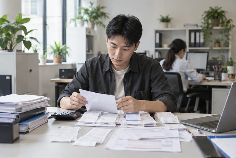 整理企业票据与日常账务资料的服务场景示意