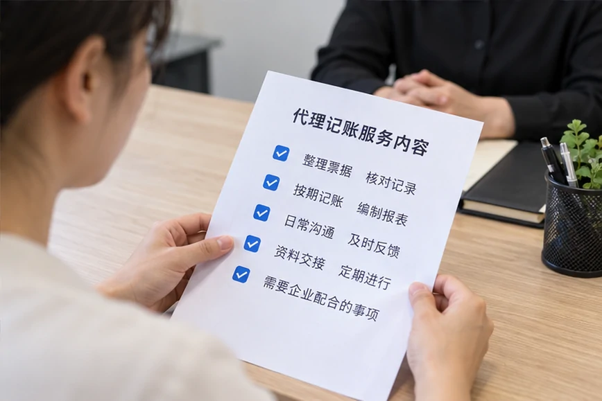 整理企业票据与日常账务资料的服务场景示意