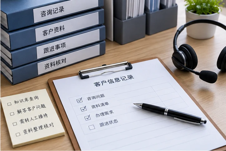 在线客服接待与咨询整理的服务场景示意