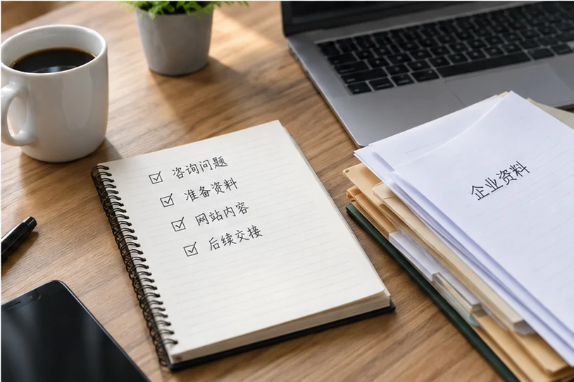 企业网站展示业务与服务信息的场景示意