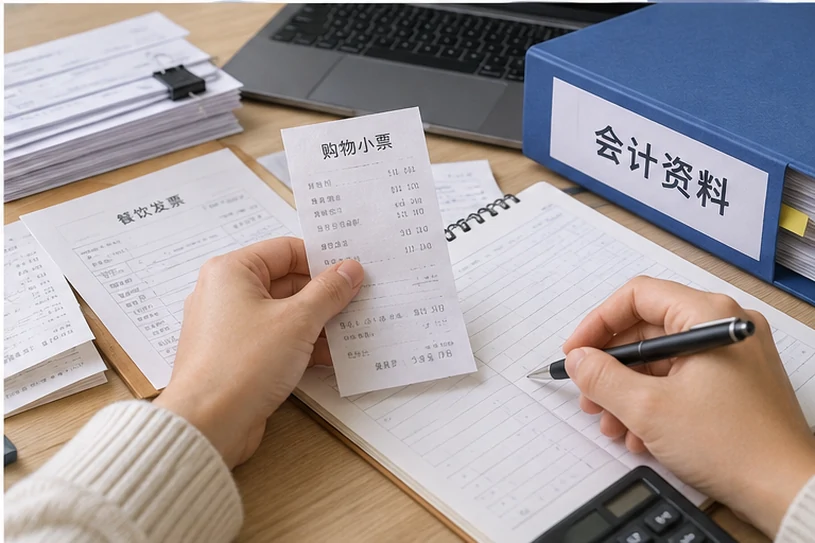 整理企业票据与日常账务资料的服务场景示意